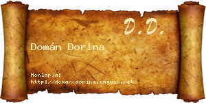Domán Dorina névjegykártya