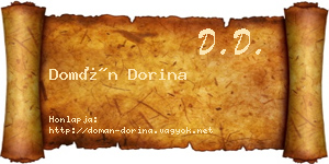 Domán Dorina névjegykártya